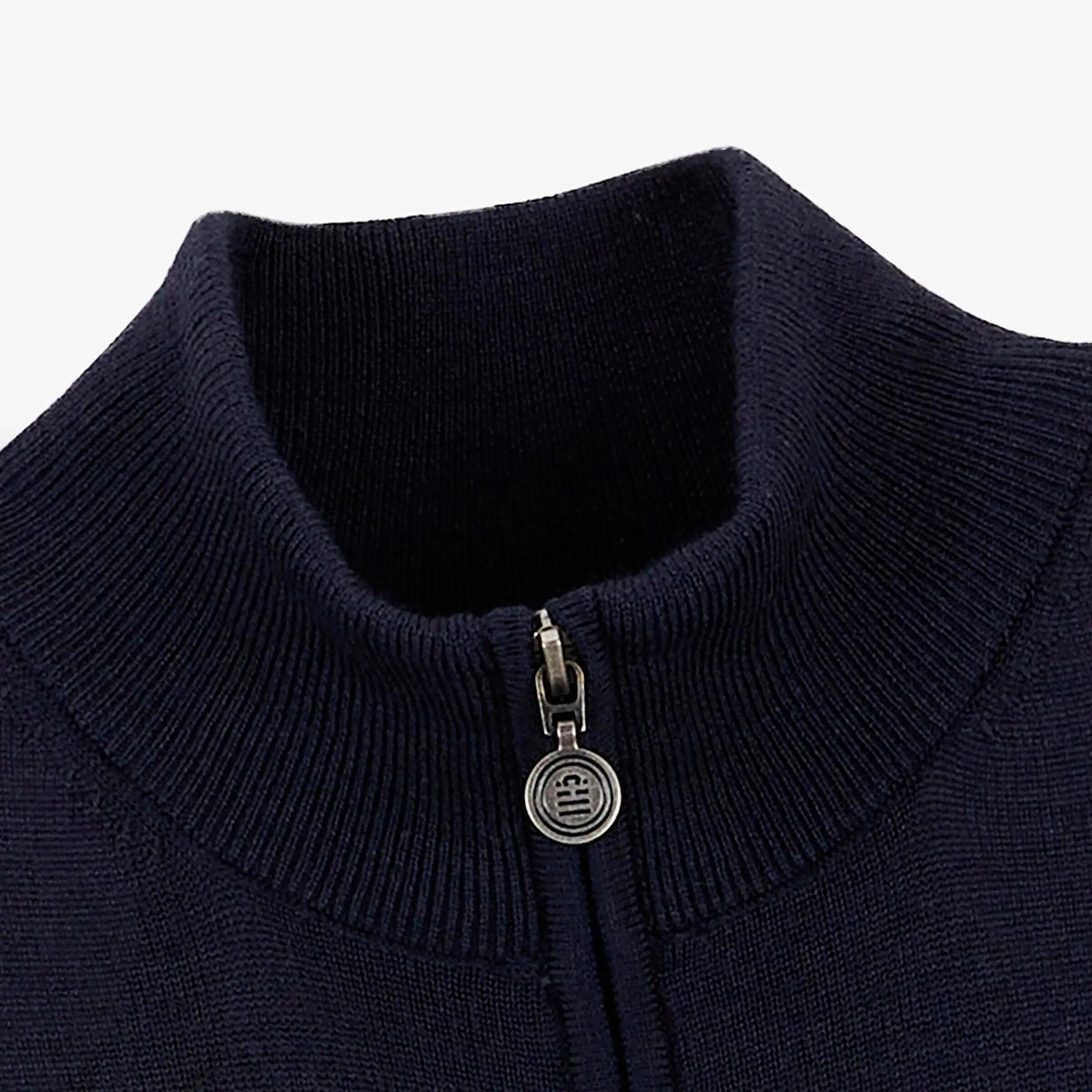 Pull laine col zippé bleu marine foncé Marvine 4/6