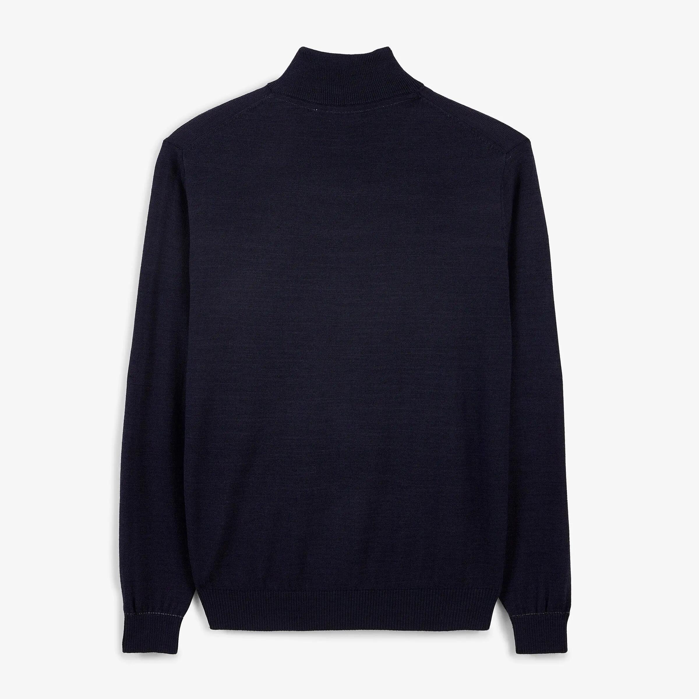 Pull laine col zippé bleu marine foncé Marvine 3/6