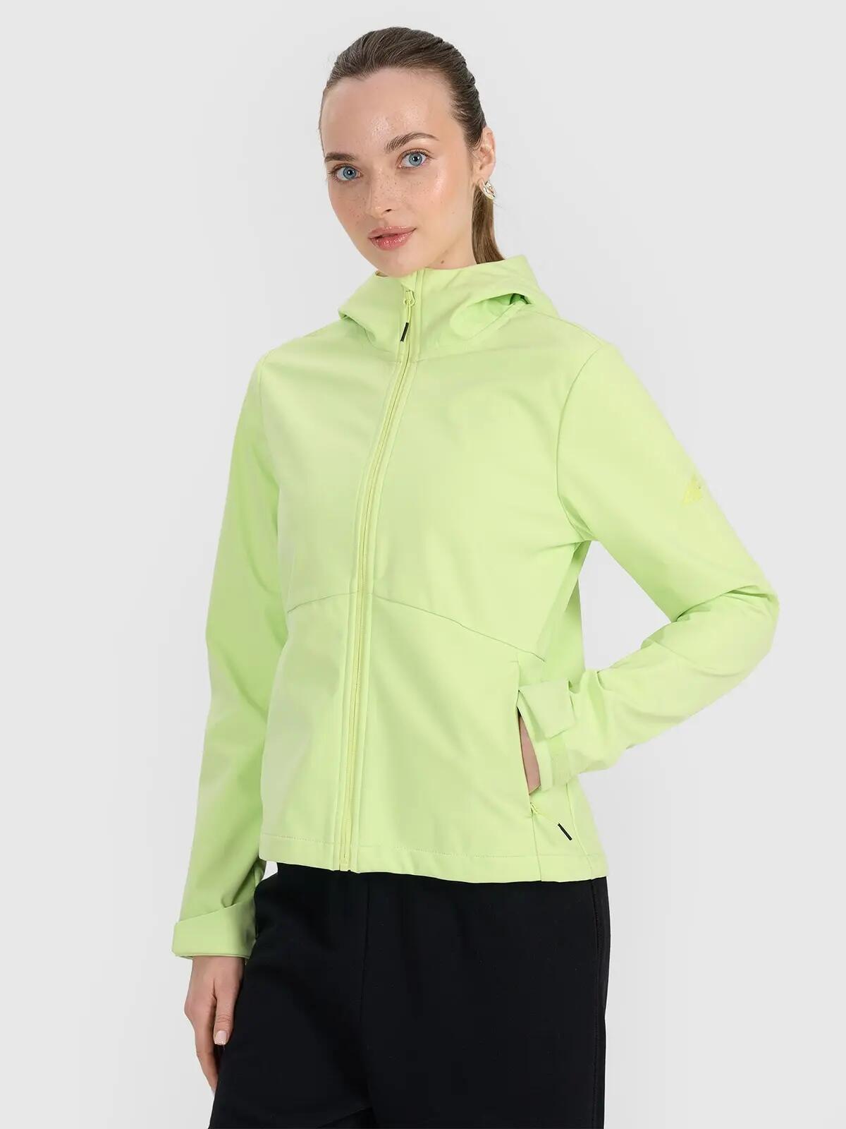 KURTKA DAMSKA 4F SOFTSHELL WIATRODPORNA ZIELONA