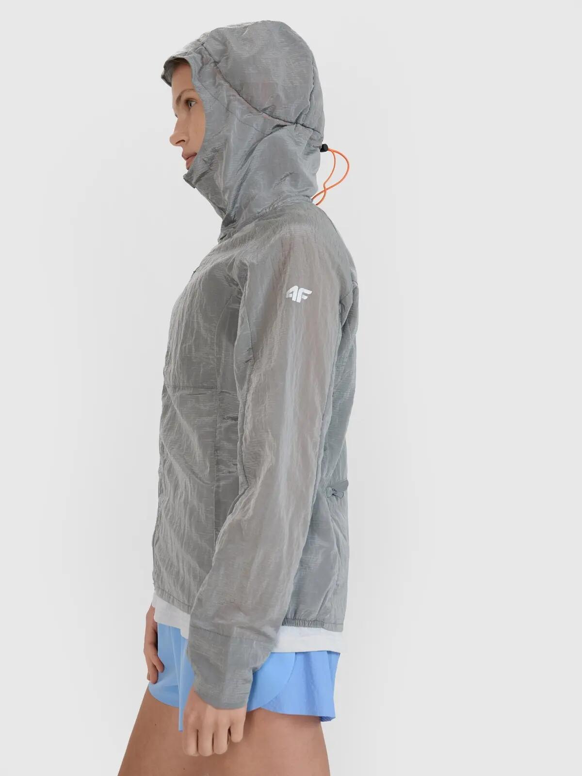 KURTKA DAMSKA 4F DO BIEGANIA ULTRALIGHT      Z KAPTUREM  SZARA 5/14