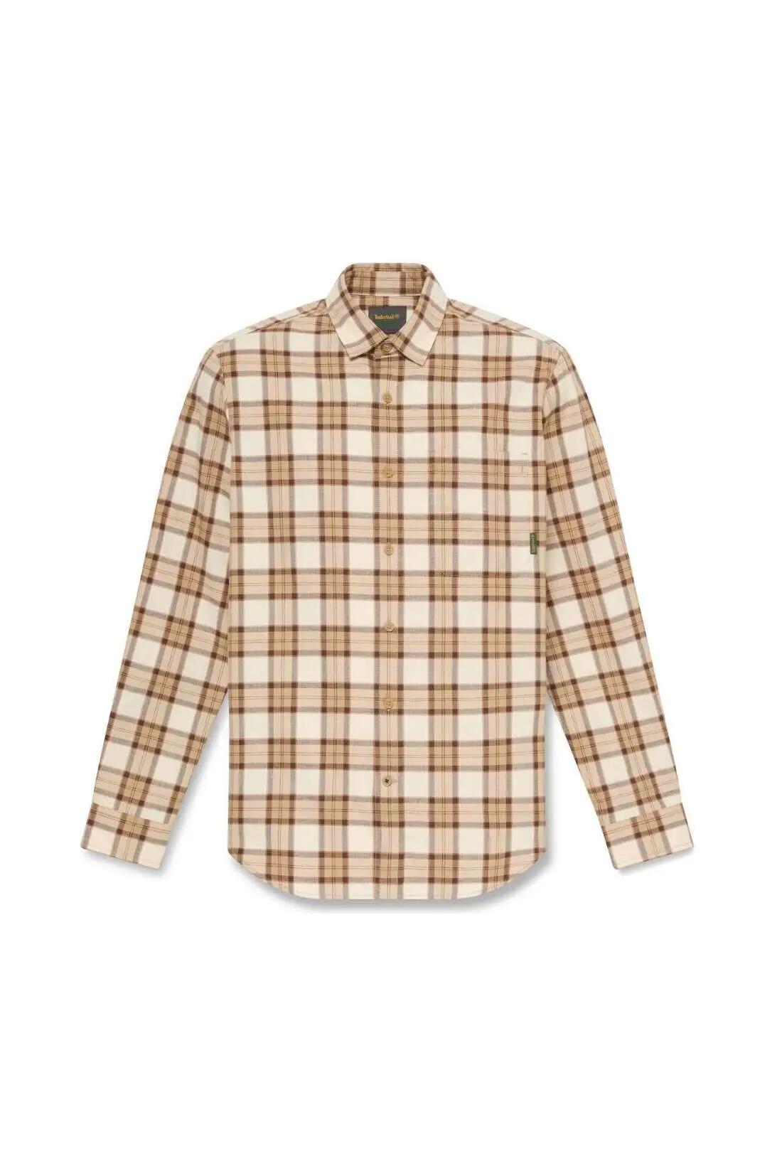 Overhemd - Heren - Regular - Geruit flanel - Beige/Bruin 4/4