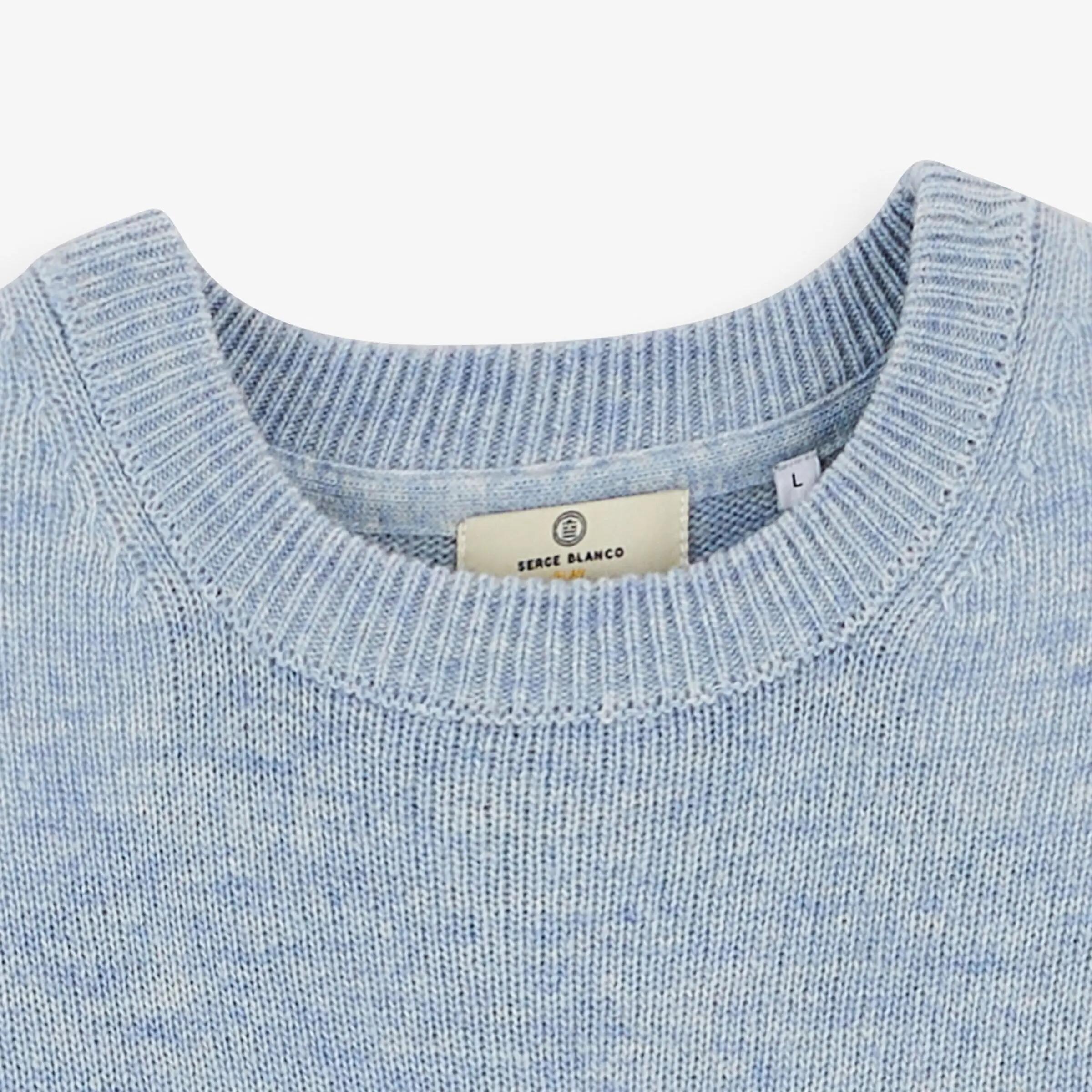 Pull laine col rond bleu ciel Madani SBPLAY 4/6