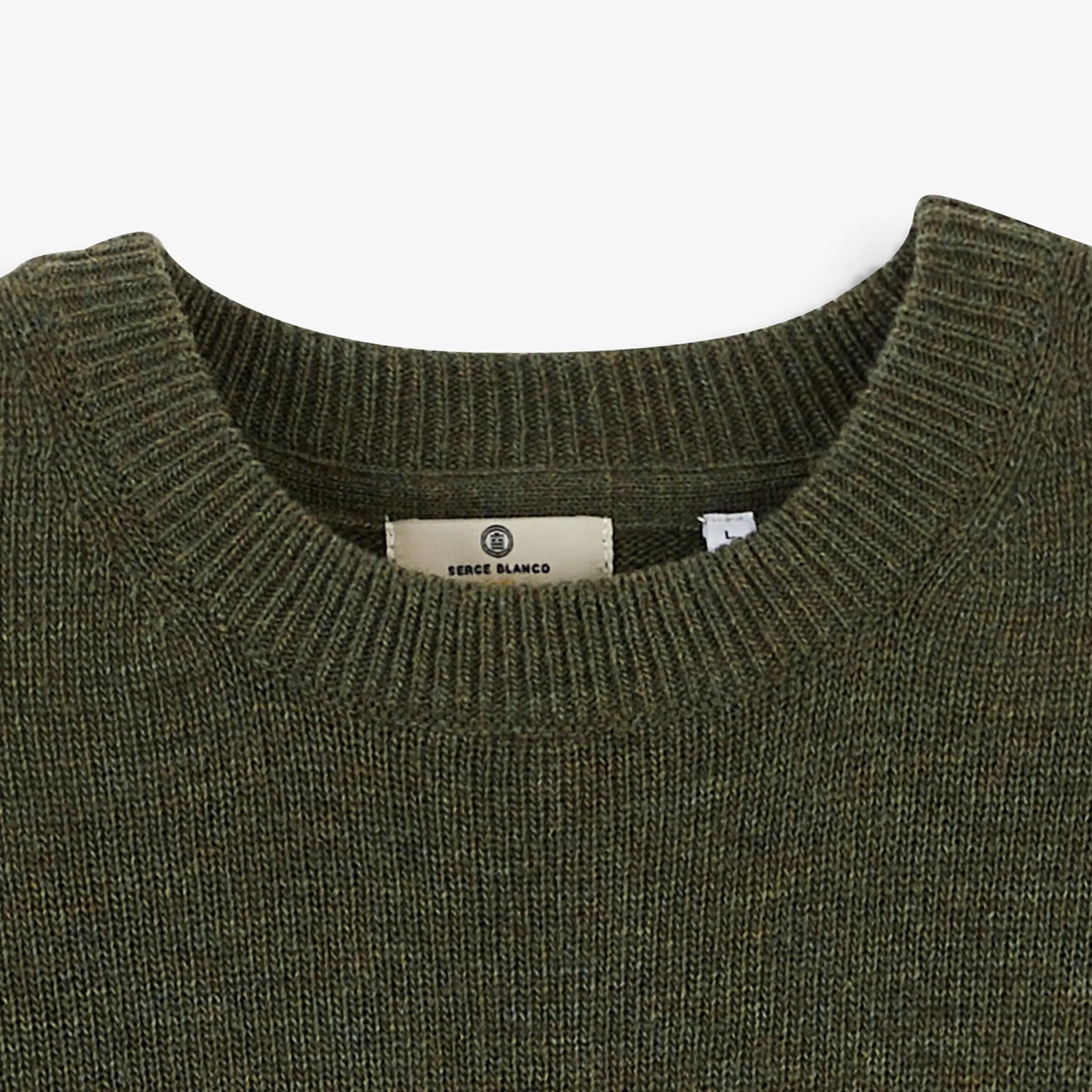 Pull laine col rond vert mousse Madani SBPLAY 4/6