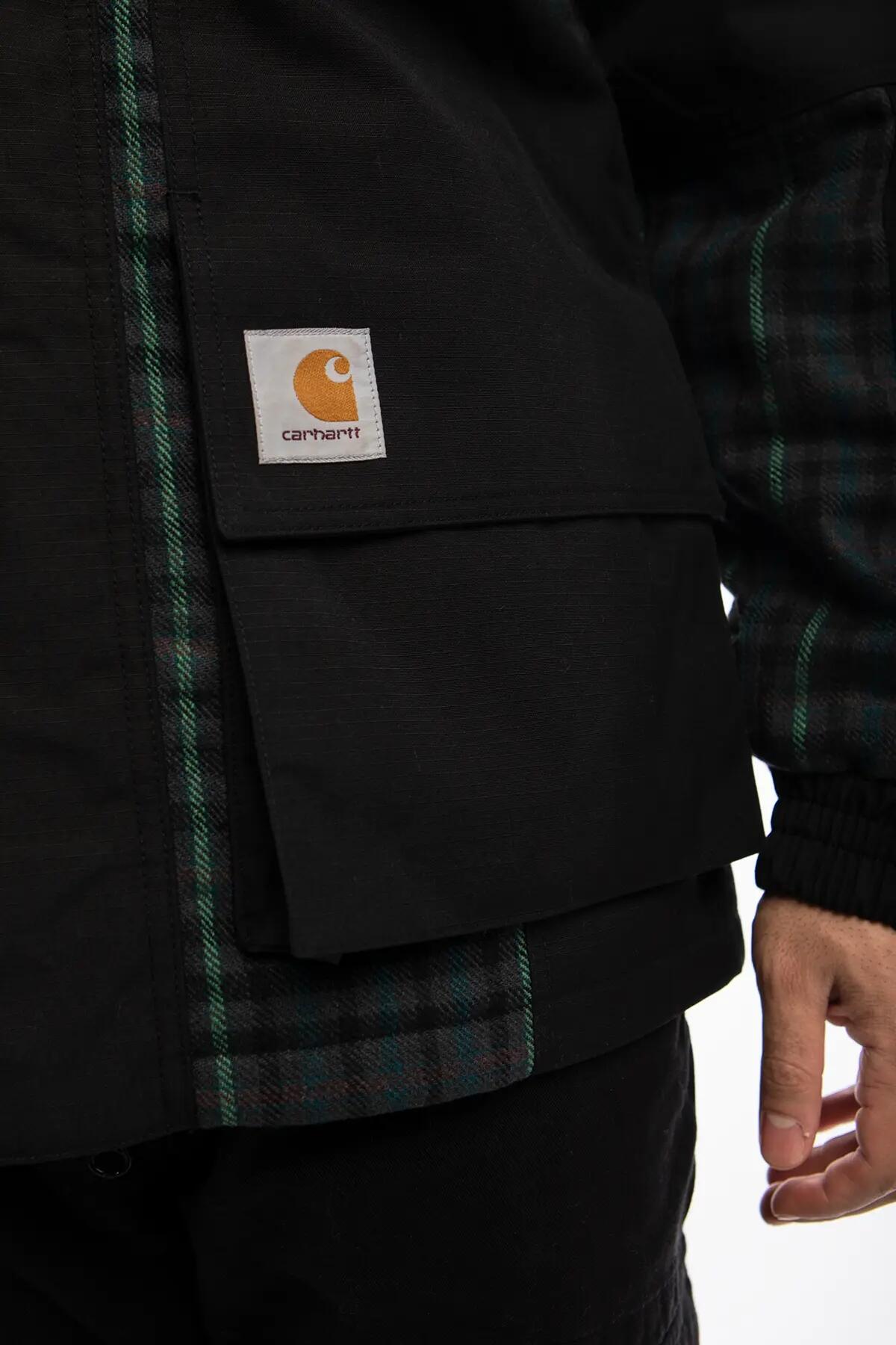 Kurtka jesienna męska Carhartt WIP Highbury Jacket Z KAPTUREM  CZARNA 3/6