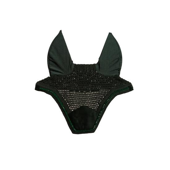 Bonnet anti-mouche Wellington soundless velvet pearls vert pin