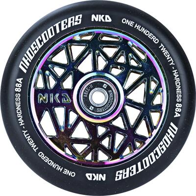 Nkd 120mm stuntstep wiel black widow black rainbow