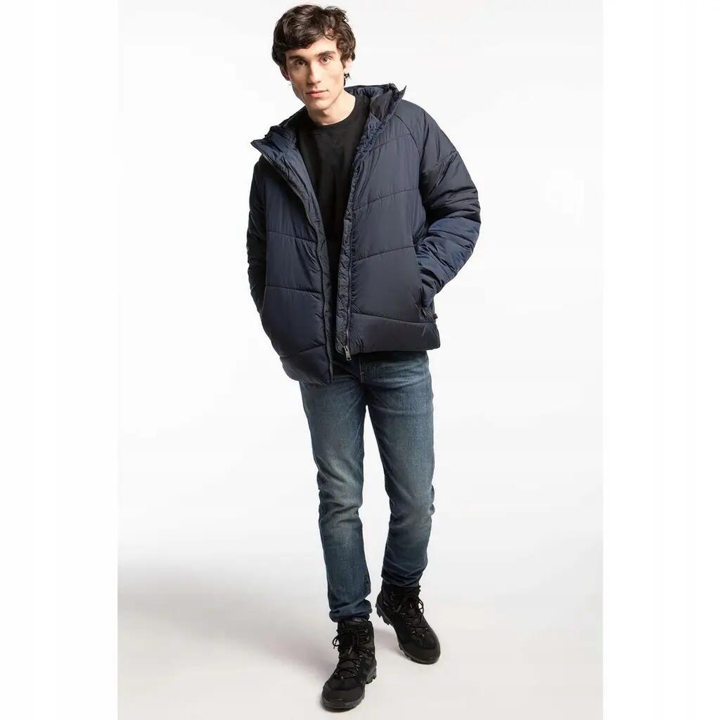 KURTKA ZIMOWA MĘSKA Jack Wolfskin EISBACH JKT Z KAPTUREM NIEBIESKA
