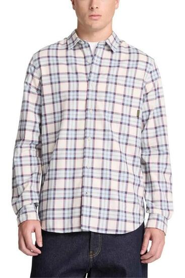 Chemise homme - Sports - Regular - Coton flanel - Sable/Marine