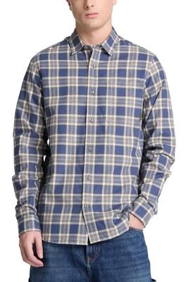 Camicia - casual - Uomo - flanella 100% cotone vestibilità regular - beige.
