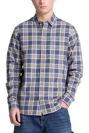 Chemise - Homme - Flanelle coton, manches longues - Beige