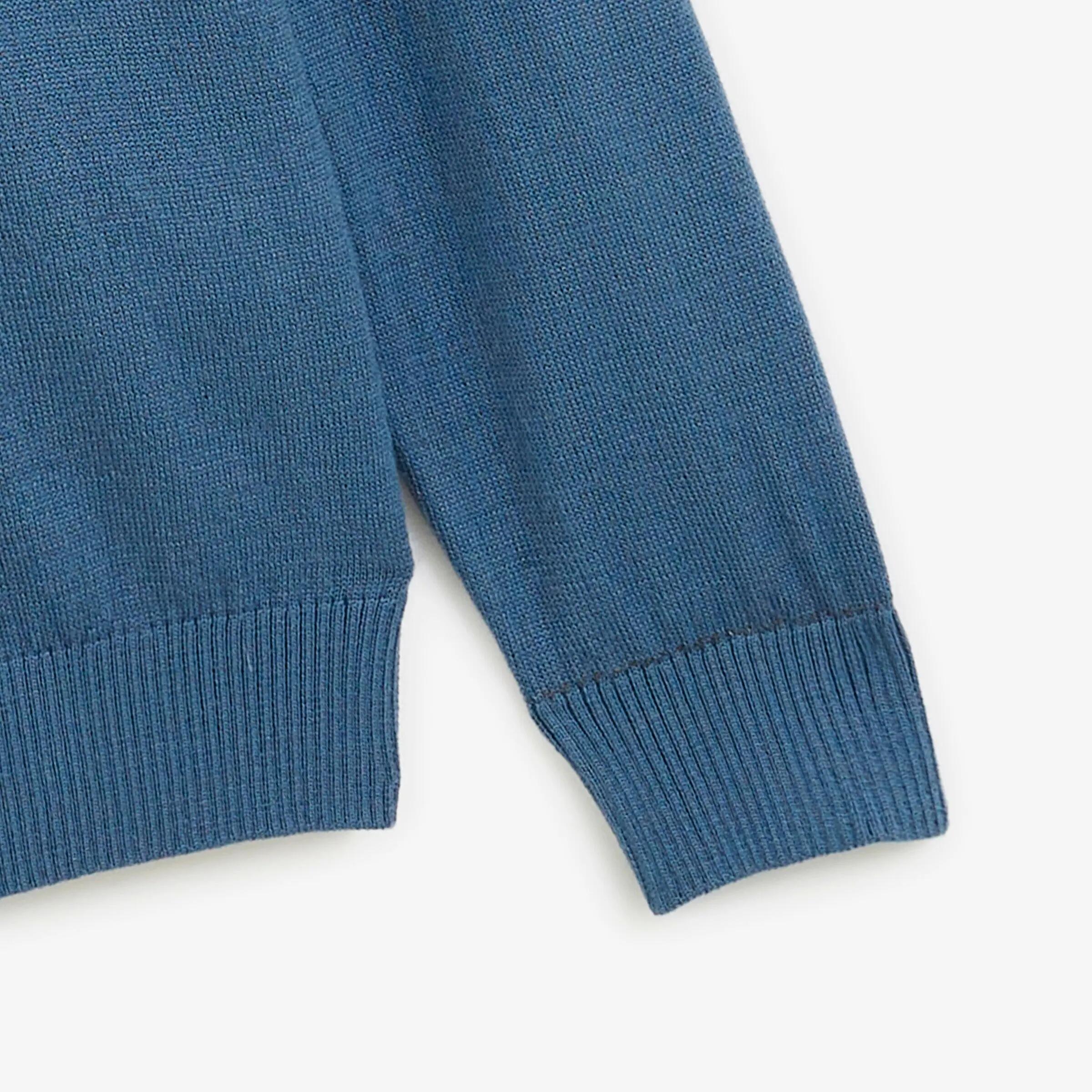 Pull col rond laine mélangée bleu lupin Mao Essentiel 5/6