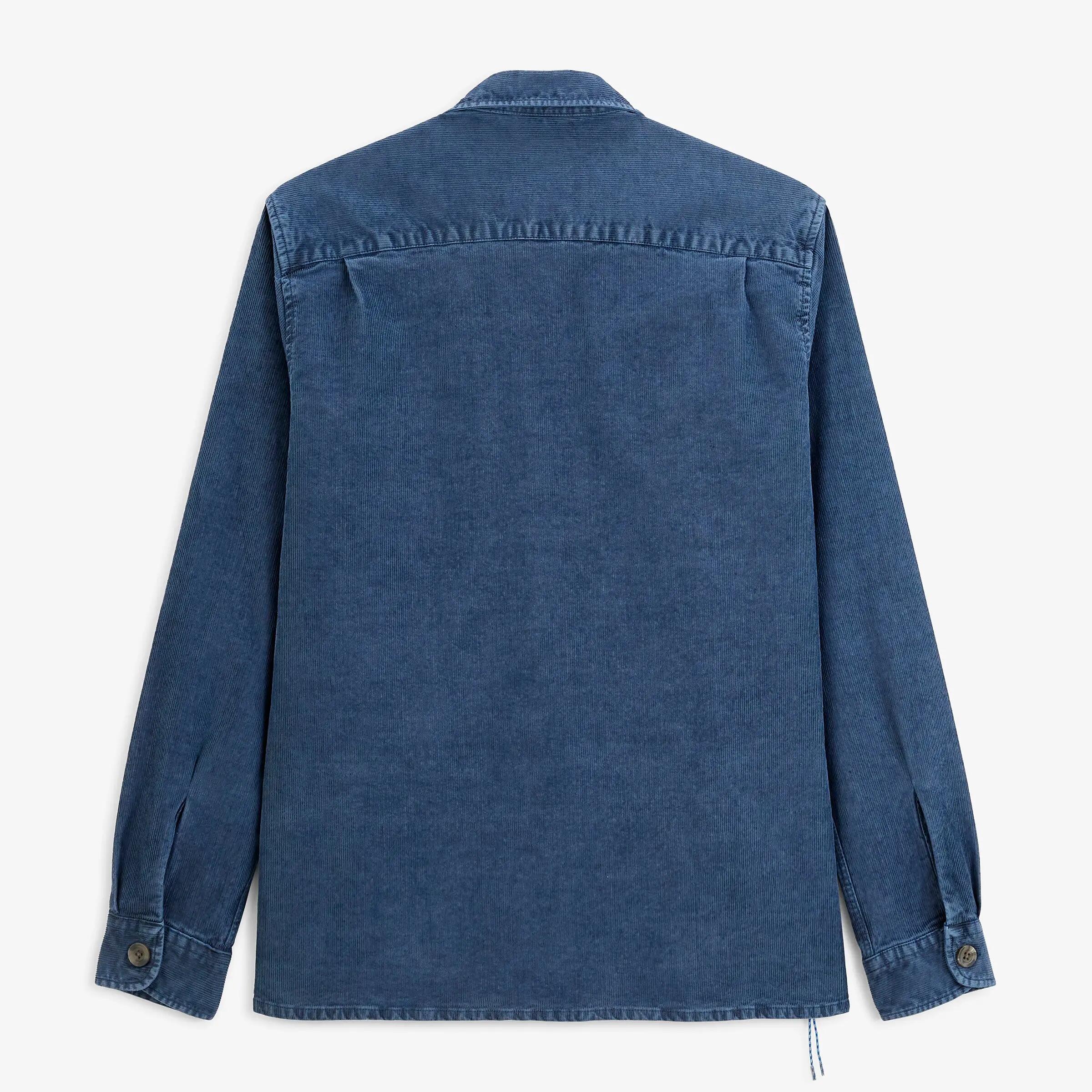 Surchemise zippée velours côtelé effet délavé bleue SBPLAY 3/6