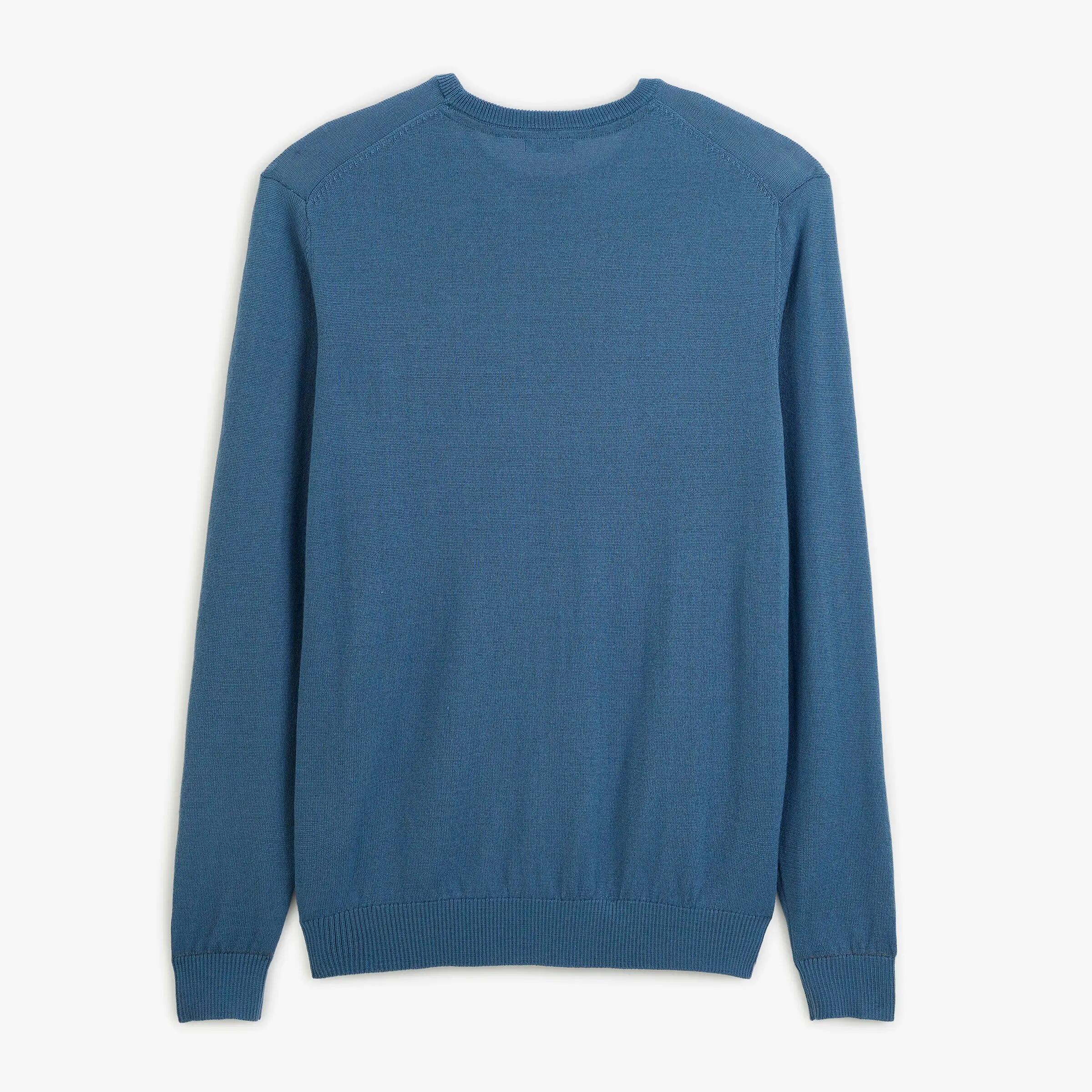 Pull col rond laine mélangée bleu lupin Mao Essentiel 3/6