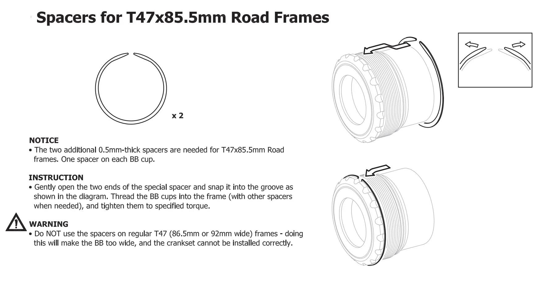 Suport TOKEN BB47V24 – T47 INBOARD (M47 x 85.5 / 86.5 / 91.5) 5/10