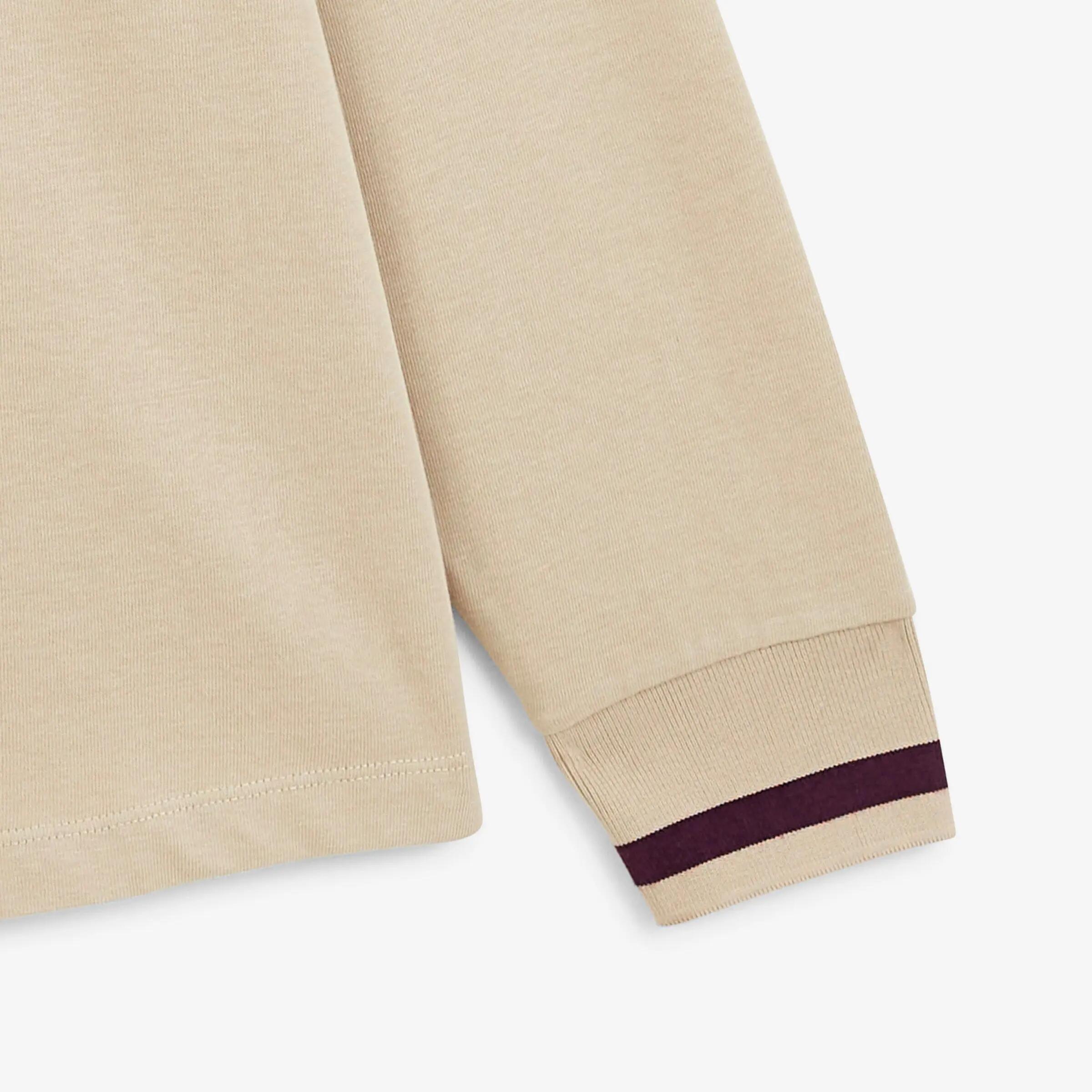 Polo rugby manches longues coton beige BLANCO BIARRITZ 4/6