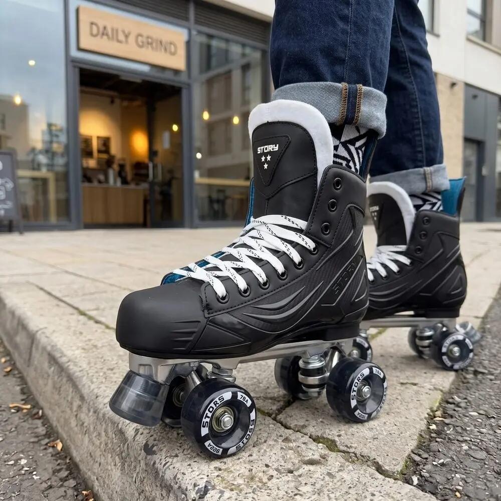 Unisex - roller fitness - rollschuhe - story elite - schwarz 3/4