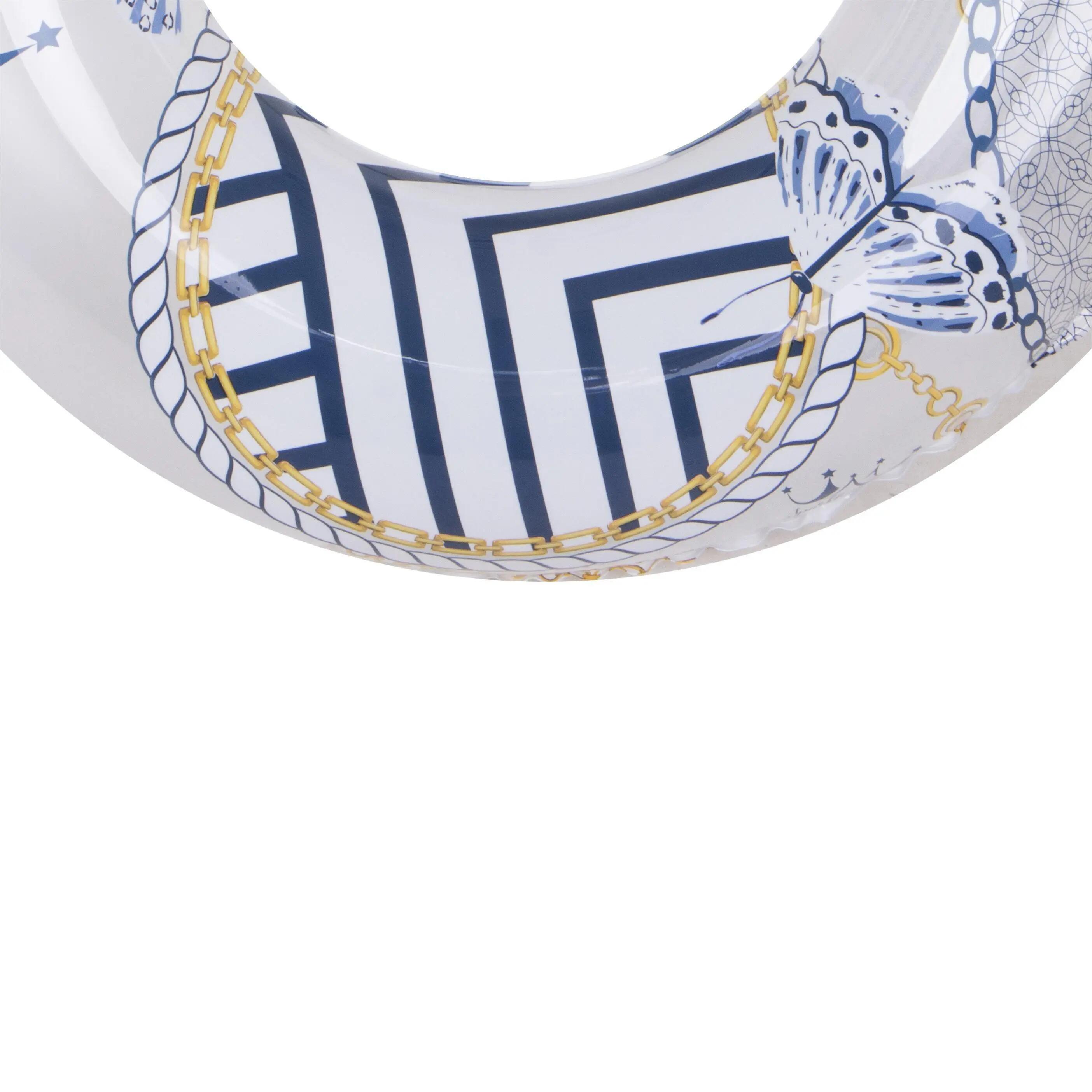 Schwimmring blau-weiß Ø90cm aufblasbar mit Sicherheitsventil, 2 Designs sortiert 7/7
