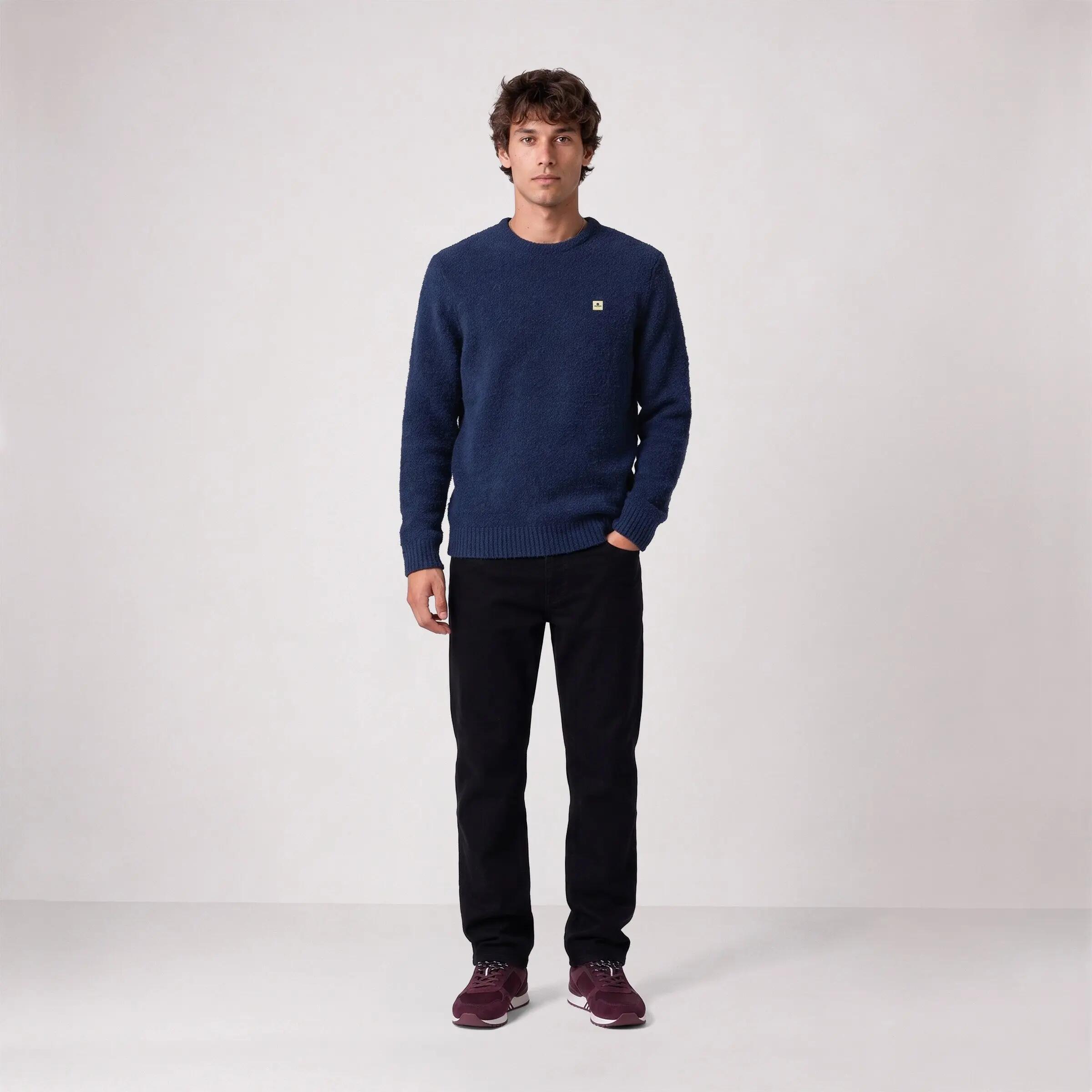 Pull laine bouclette col rond bleu indigo Murray SBPLAY 6/6