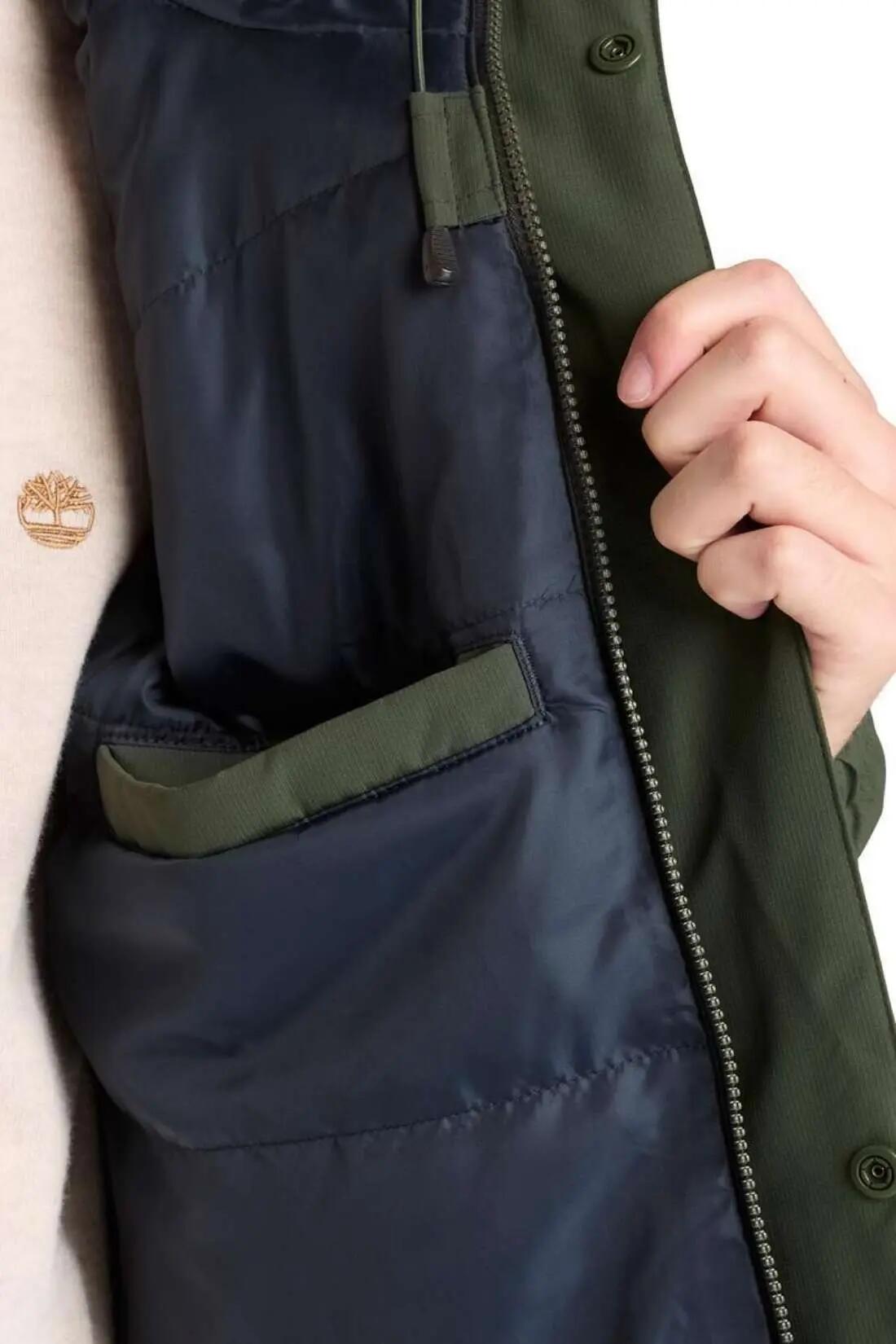 Veste imperméable - Homme - Coupe regular - Capuche réglable - Vert armée 3/5