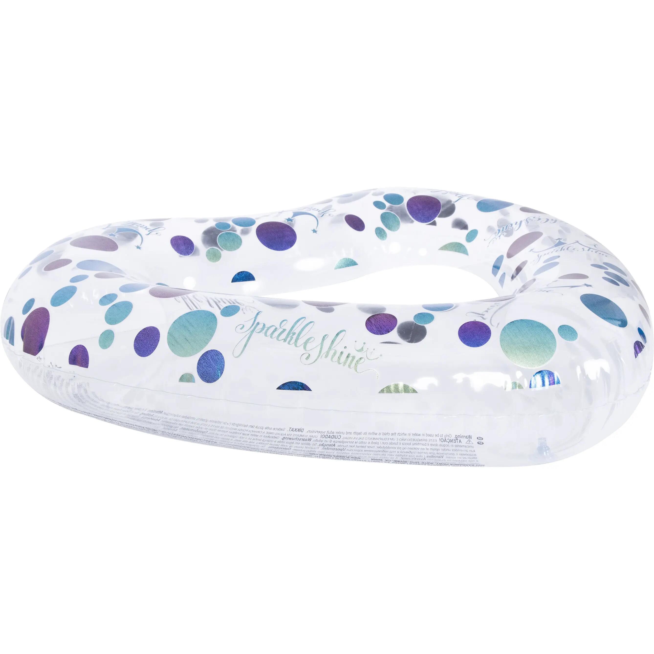 Schwimmring Herz 93x85cm mit Glitzer, aufblasbar mit Sicherheitsventil 2/5