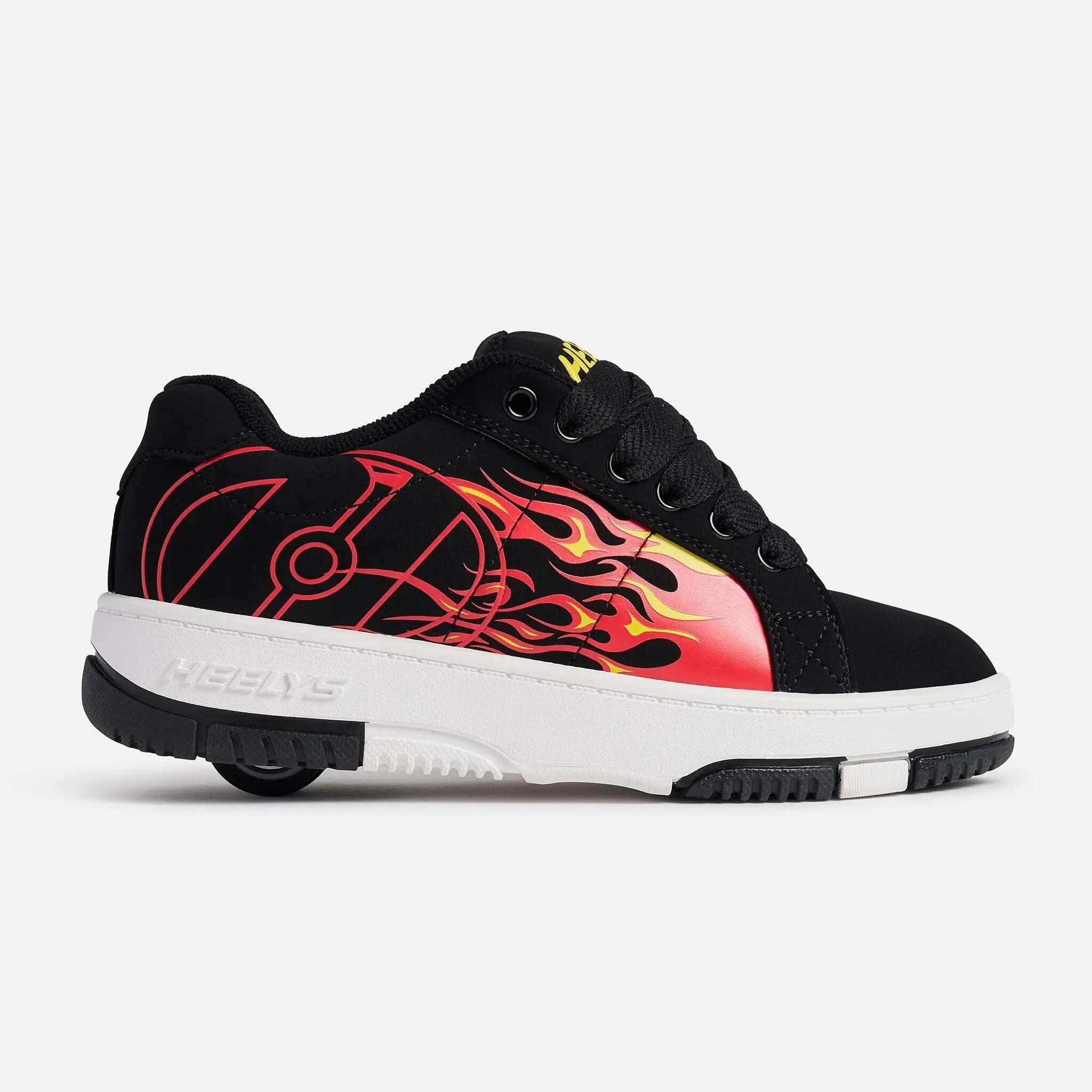 Heelys Kolect Prints Zwart/Rood - stoere rolschoenen met flame print 4/4