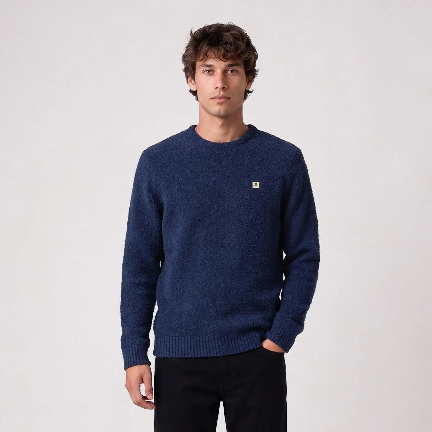 Pull laine bouclette col rond bleu indigo Murray SBPLAY 2/6