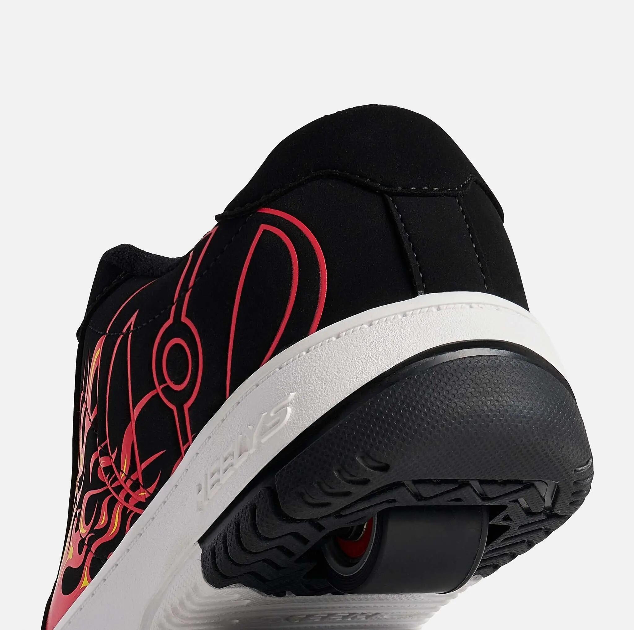 Heelys Kolect Prints Zwart/Rood - stoere rolschoenen met flame print 3/4