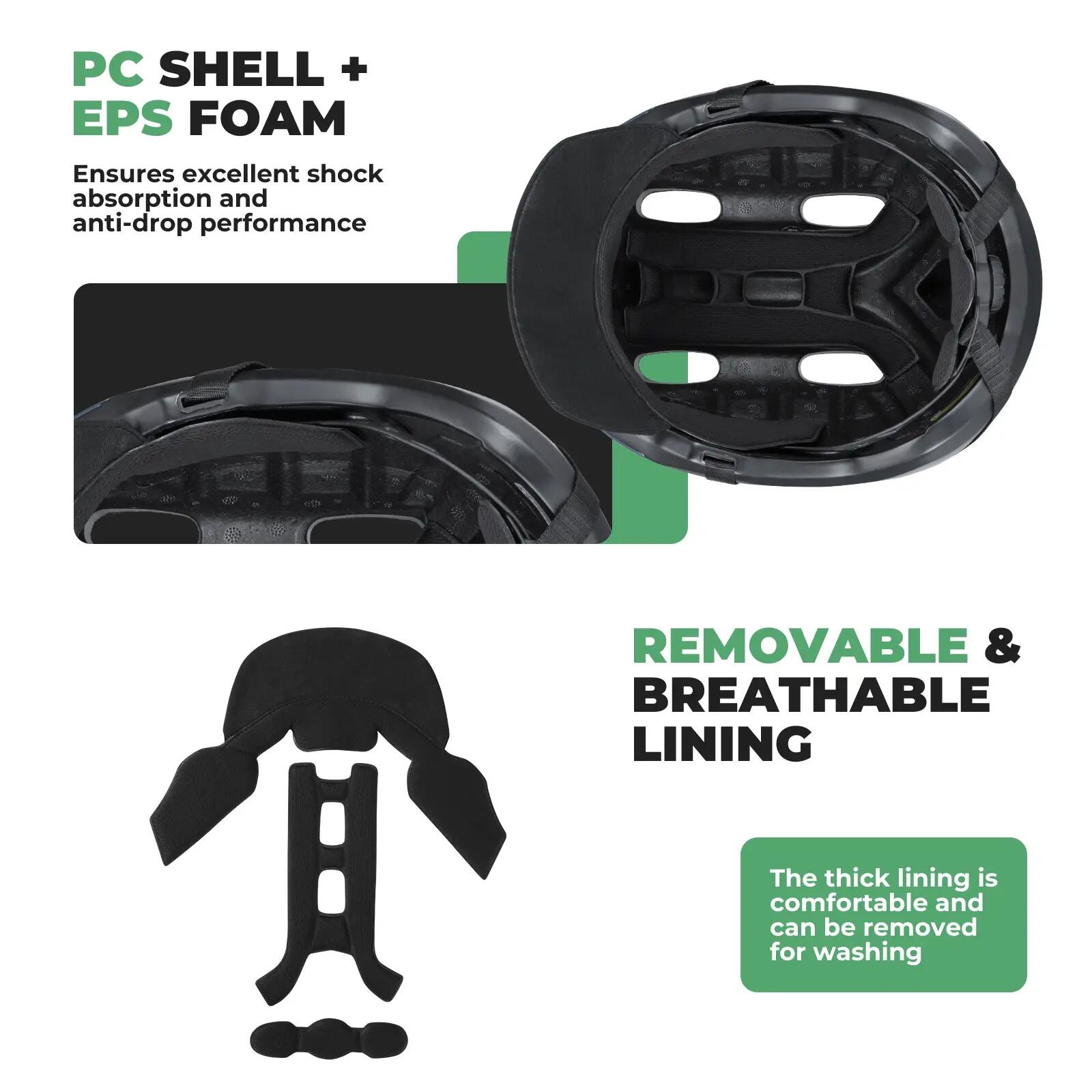 ROCKBROS Casque de vélo adulte 58–62 cm avec visière 3/7