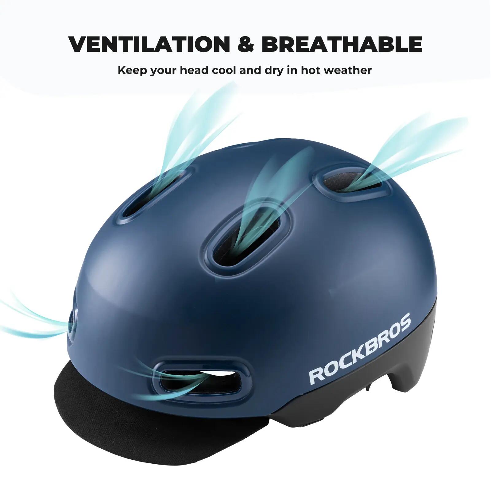 ROCKBROS Casque de vélo adulte 58–62 cm avec visière 2/7