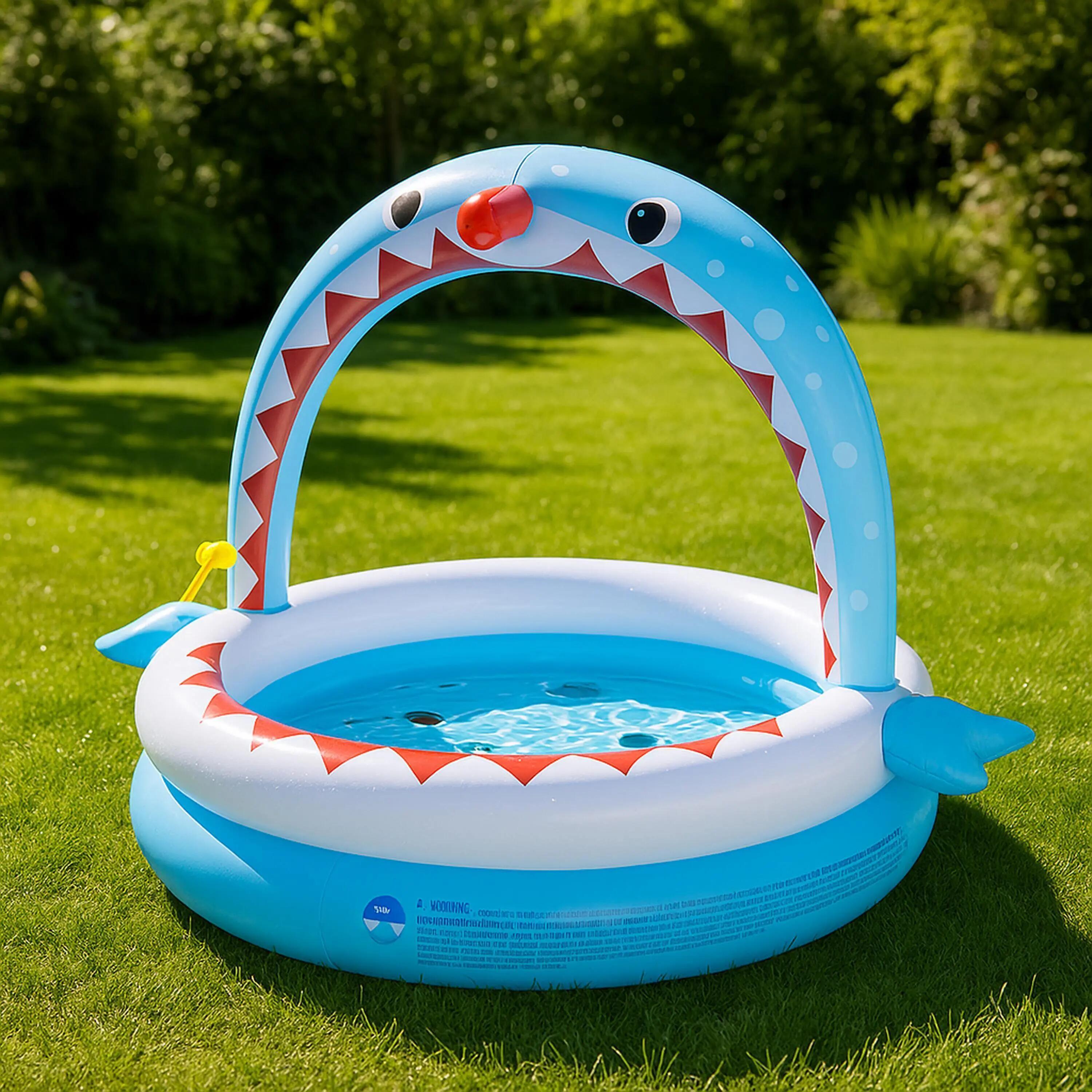 Planschbecken Laternenfisch aufblasbar 163x124x115cm mit Wassersprüher 6/7