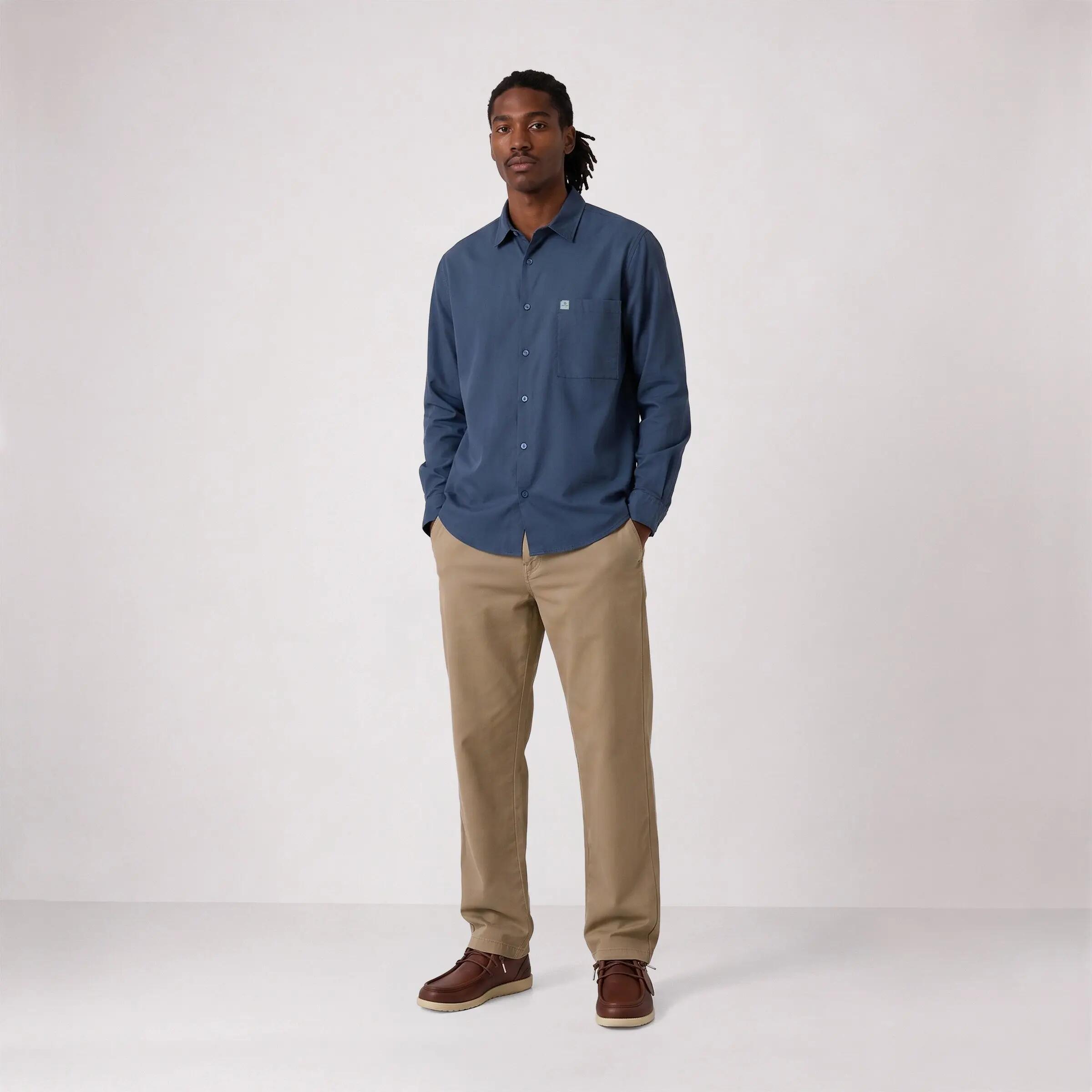 Chemise manches longues twill stretch bleu SBPLAY 6/6