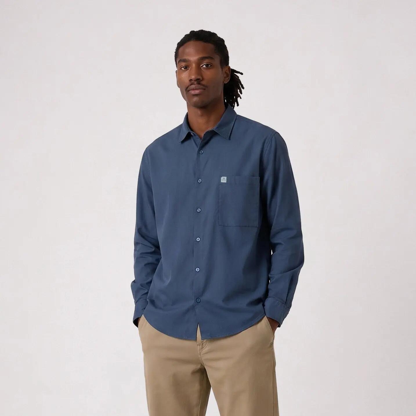 Chemise manches longues twill stretch bleu SBPLAY 2/6