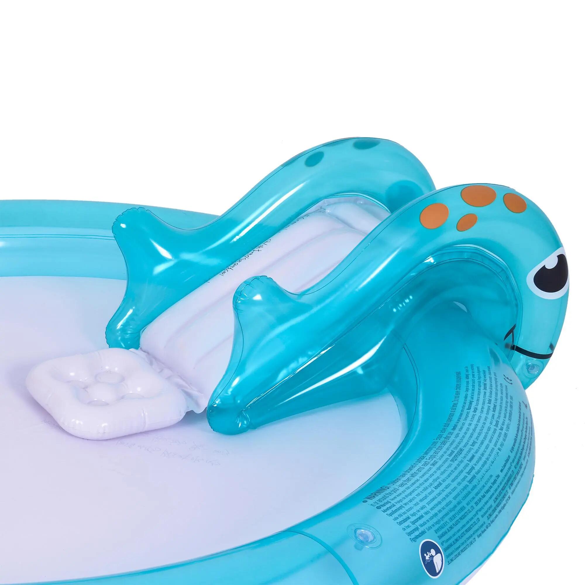 Planschbecken Seepferdchen aufblasbar 200x152x66cm mit Wassersprüher 3/8