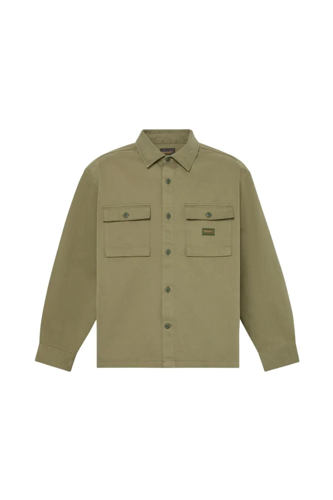 Overshirt - sport - heren - relaxed, 100% katoen - olijfgroen 4/4