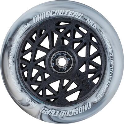 Nkd black widow stuntstep wiel 120 mm – white / black hollow-core aluminium120mm