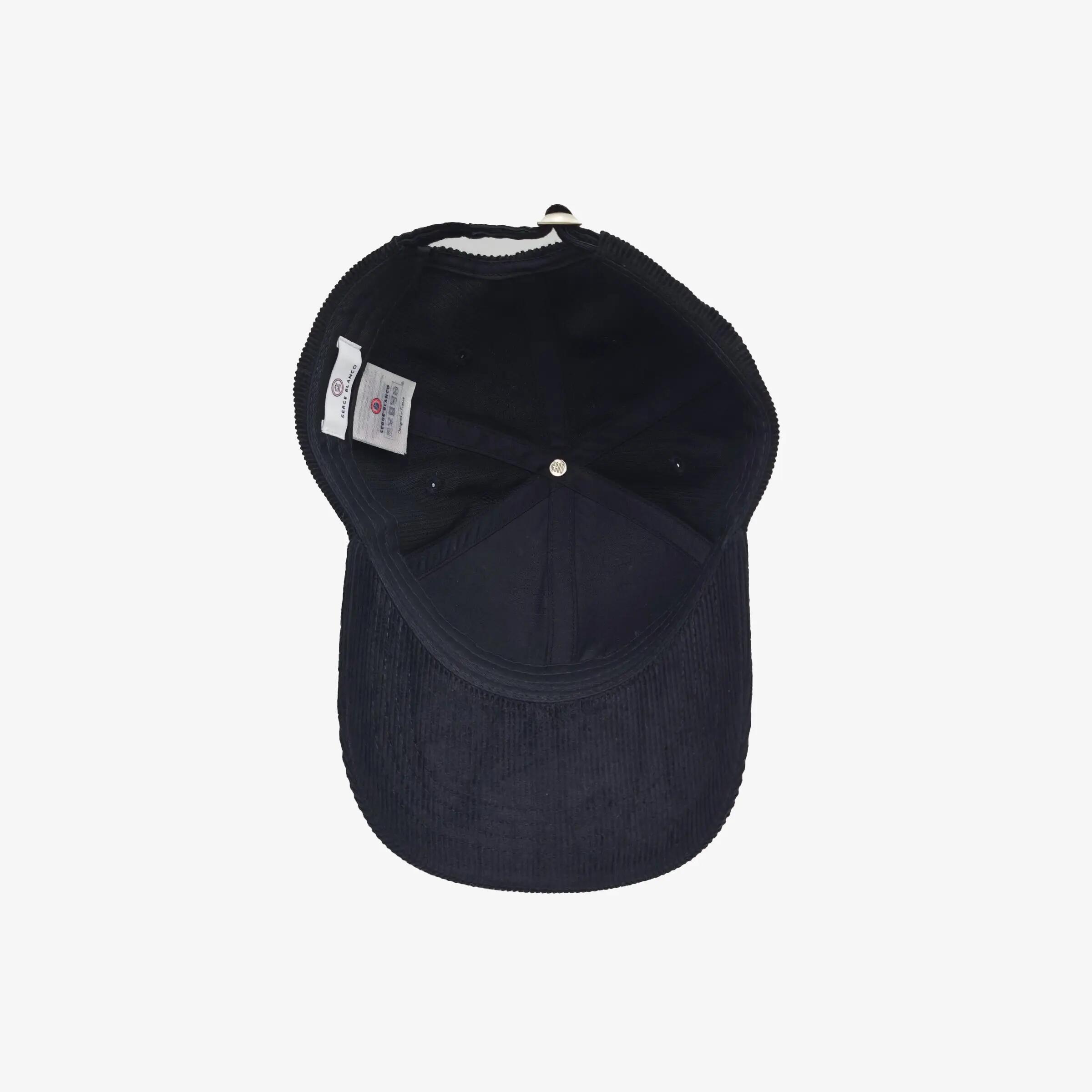Cappellino con logo in velluto a coste 4/4