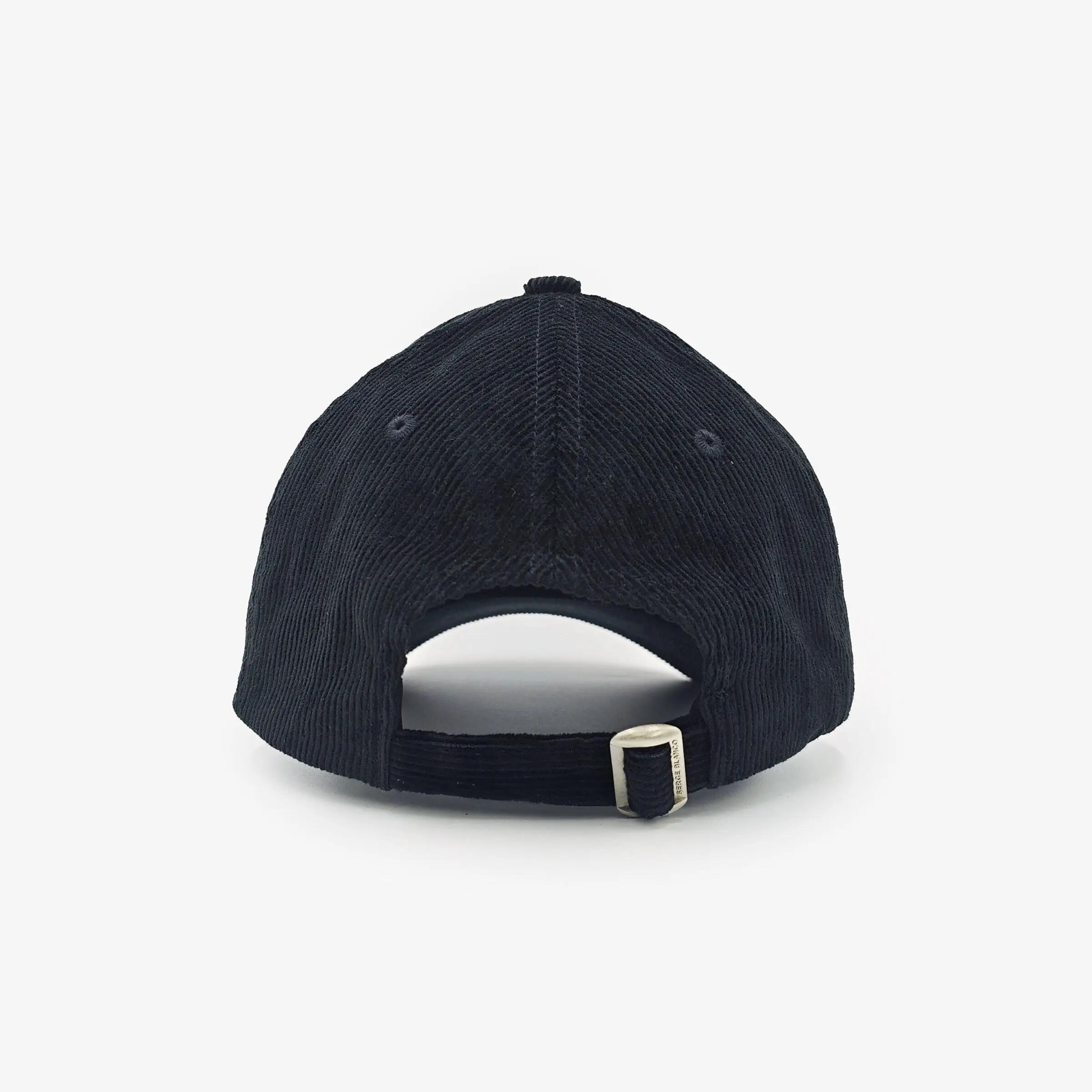 Cappellino con logo in velluto a coste 3/4