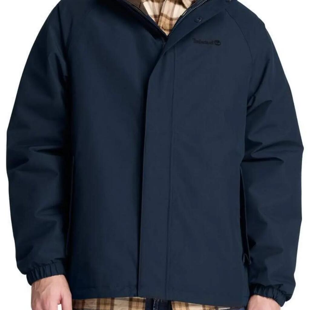 TIMBERLAND men waterproof jacket - ripstop nylon, adjustable hood, navy blue