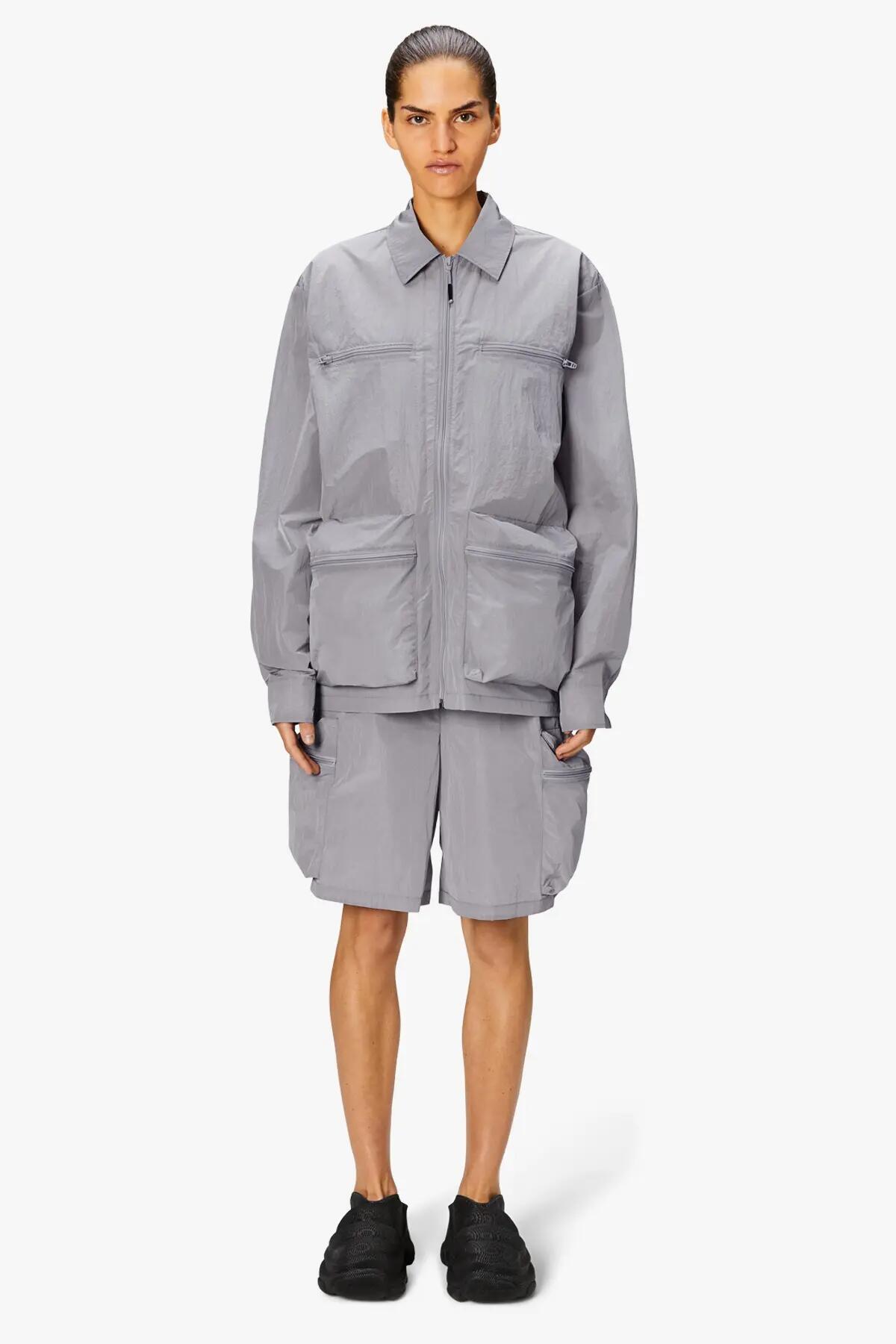MĘSKA KOSZULA WIERZCHNIA Rains Kano Overshirt BEZ KAPTURA  SZARA 9/14