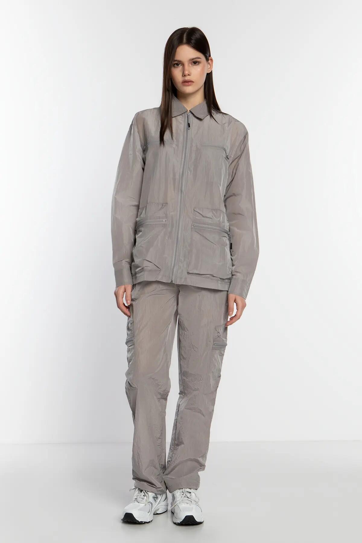 MĘSKA KOSZULA WIERZCHNIA Rains Kano Overshirt BEZ KAPTURA  SZARA 5/14