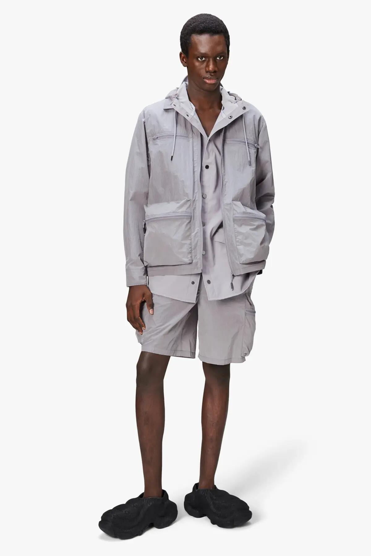 MĘSKA KOSZULA WIERZCHNIA Rains Kano Overshirt BEZ KAPTURA  SZARA 14/14