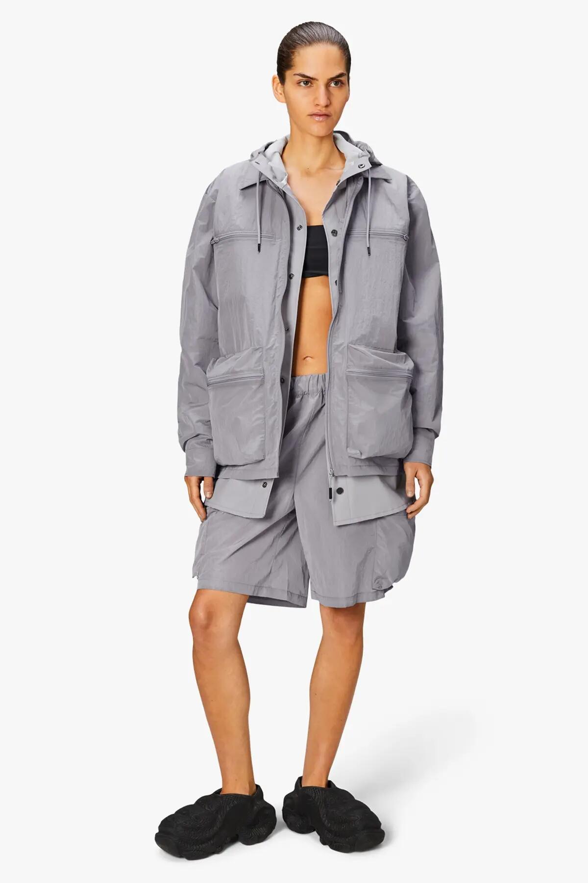 MĘSKA KOSZULA WIERZCHNIA Rains Kano Overshirt BEZ KAPTURA  SZARA 13/14