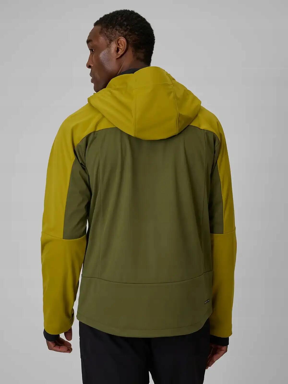 SOFTSHELL MĘSKI 4F KURTKA TREKKINGOWA MĘSKA      Z KAPTUREM  ZIELONA 12/14