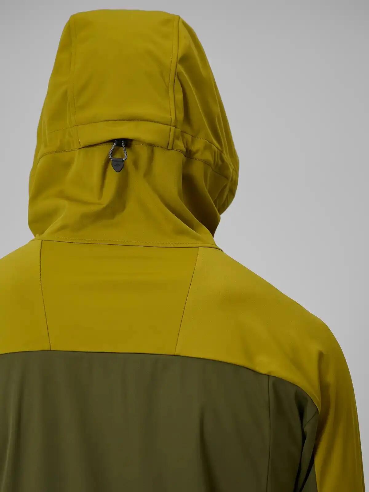 SOFTSHELL MĘSKI 4F KURTKA TREKKINGOWA MĘSKA      Z KAPTUREM  ZIELONA 10/14