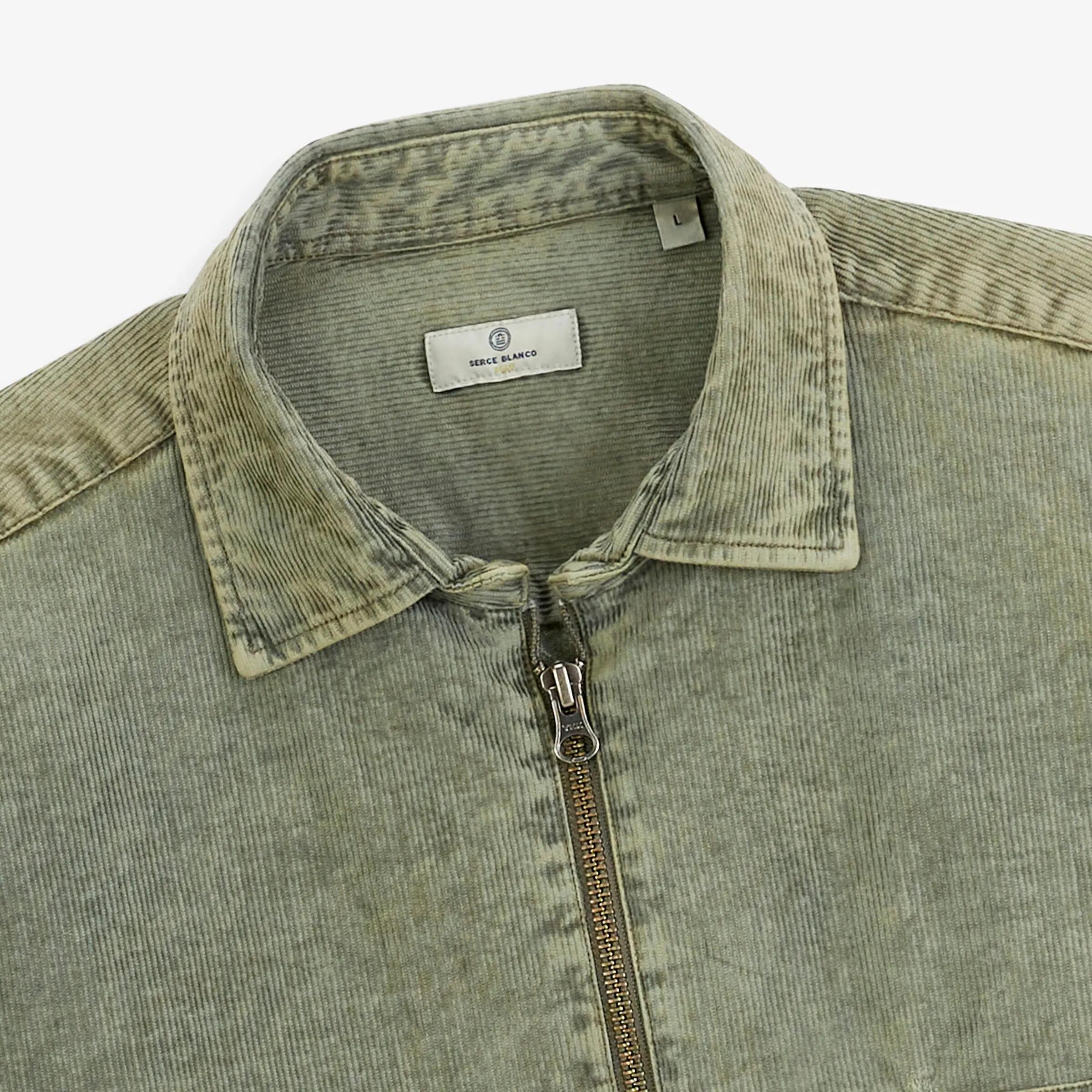 Corduroy overhemd met ritssluiting en vervaagde look 4/6