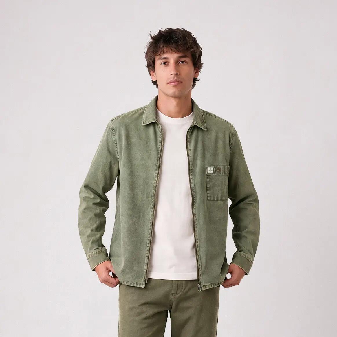 Corduroy overhemd met ritssluiting en vervaagde look 2/6