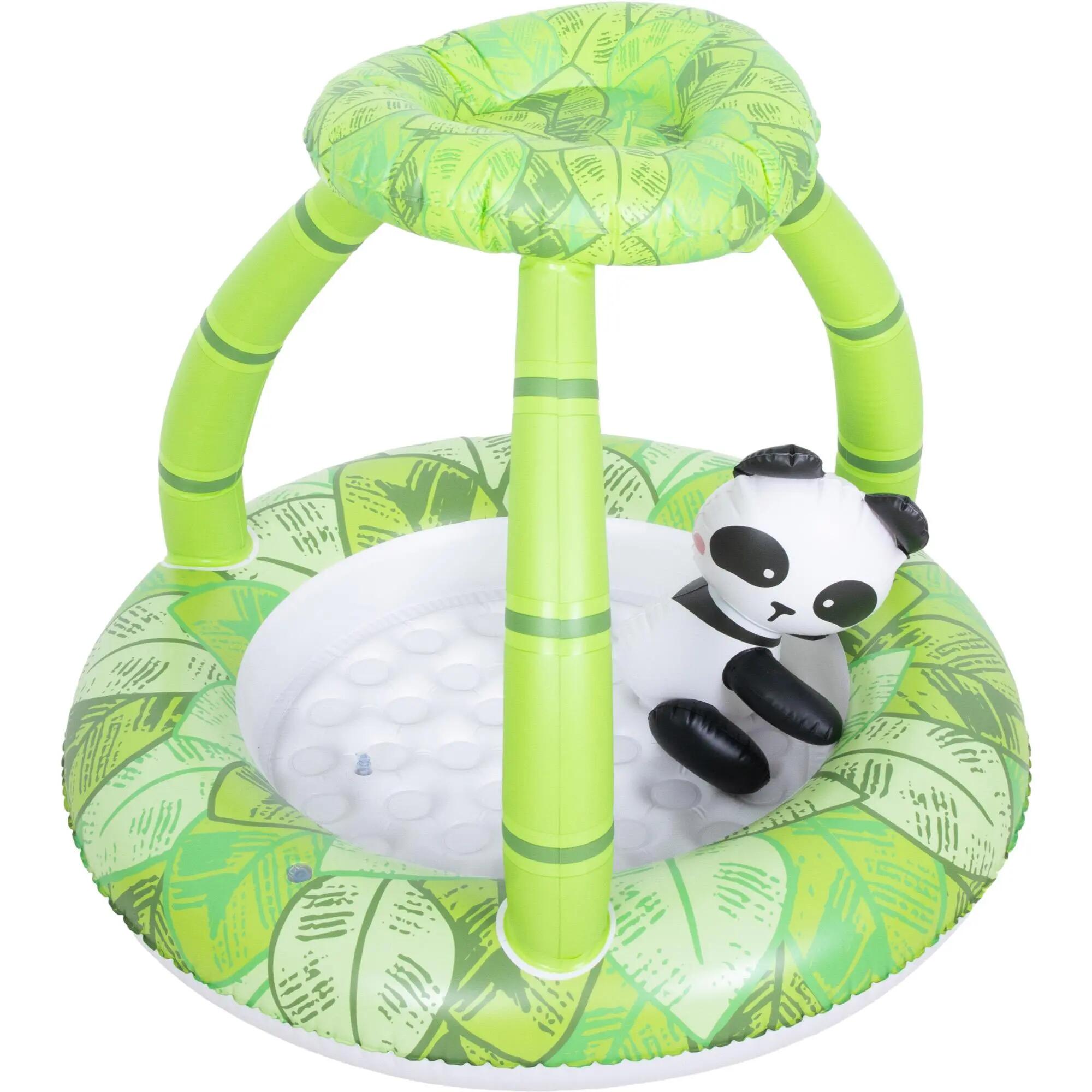 Baby-Planschbecken Panda aufblasbar mit Sonnendach, rund Ø98x80cm 2/8