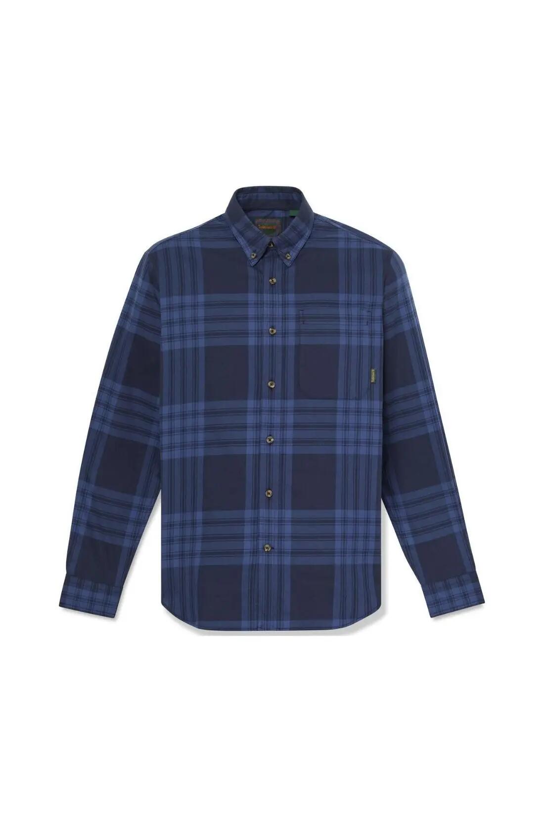 camicia - casual - uomo - twill in cotone, collo button-down - blu denim 4/4