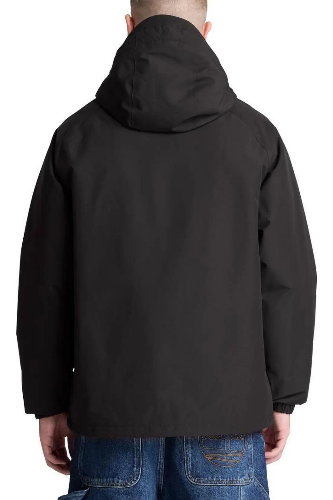 Veste - imperméable - homme - capuche réglable - noir 3/4