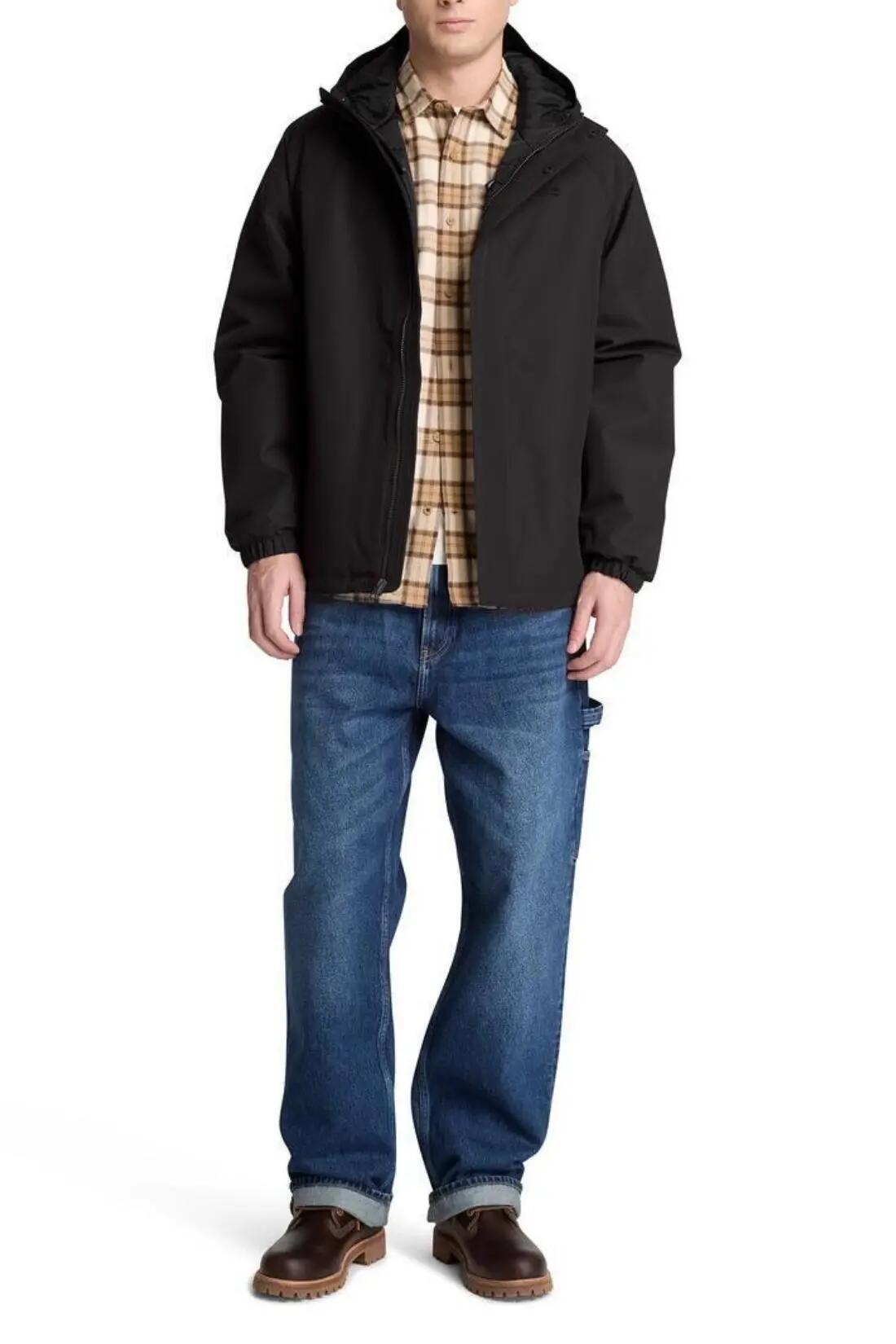 Veste - imperméable - homme - capuche réglable - noir 2/4